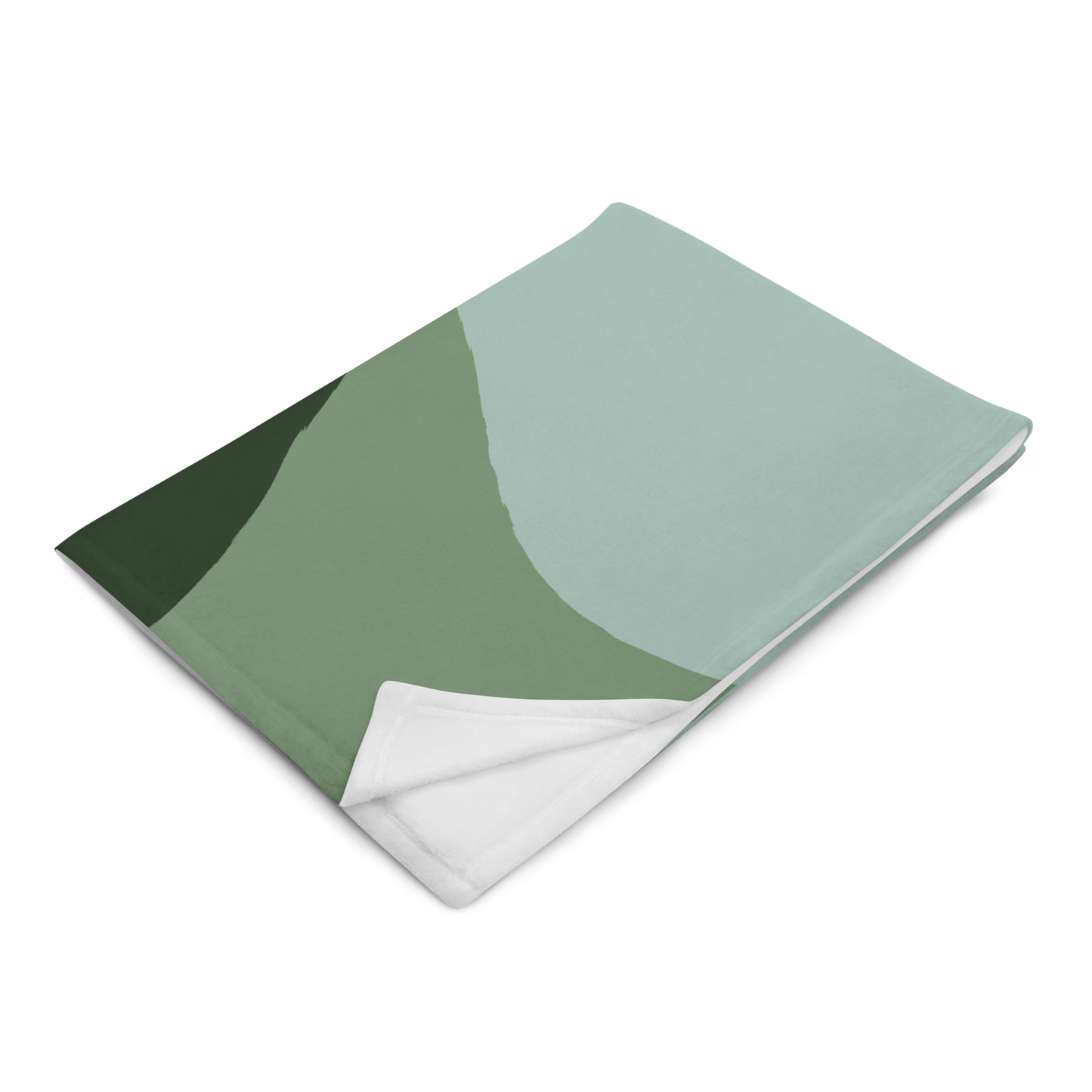 Aesthetic Green Throw Blanket | Scandinavian Minimalist Color Block Blanket