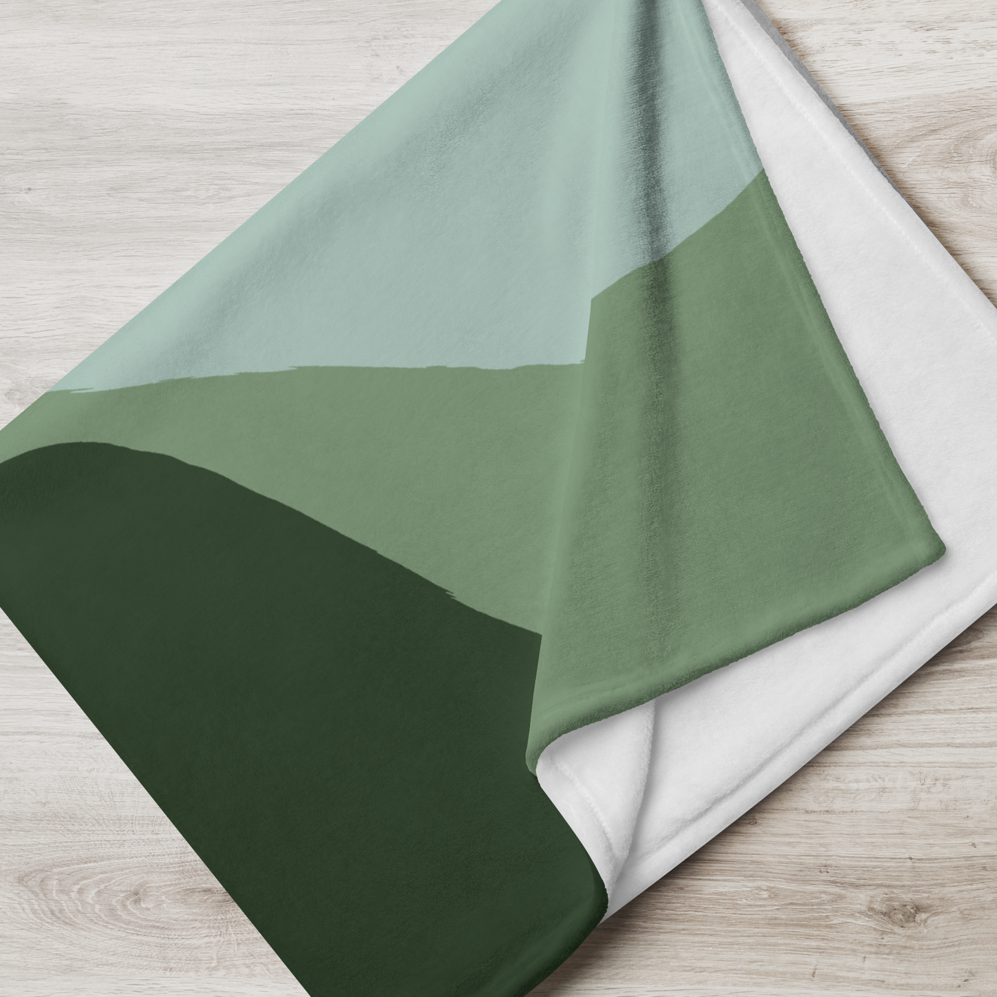 Aesthetic Green Throw Blanket | Scandinavian Minimalist Color Block Blanket