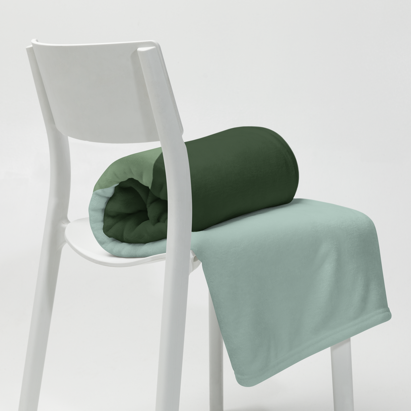 Aesthetic Green Throw Blanket | Scandinavian Minimalist Color Block Blanket