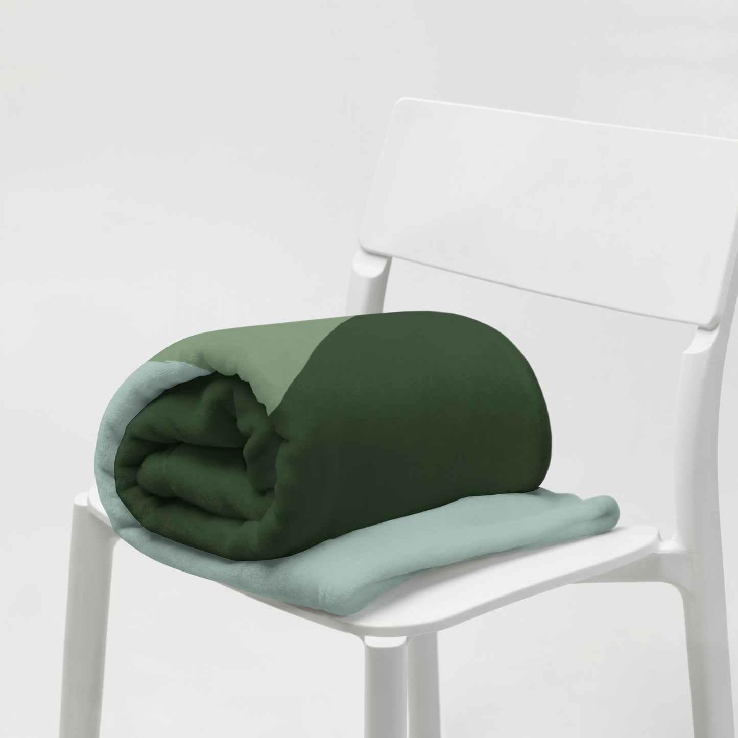 Aesthetic Green Throw Blanket | Scandinavian Minimalist Color Block Blanket