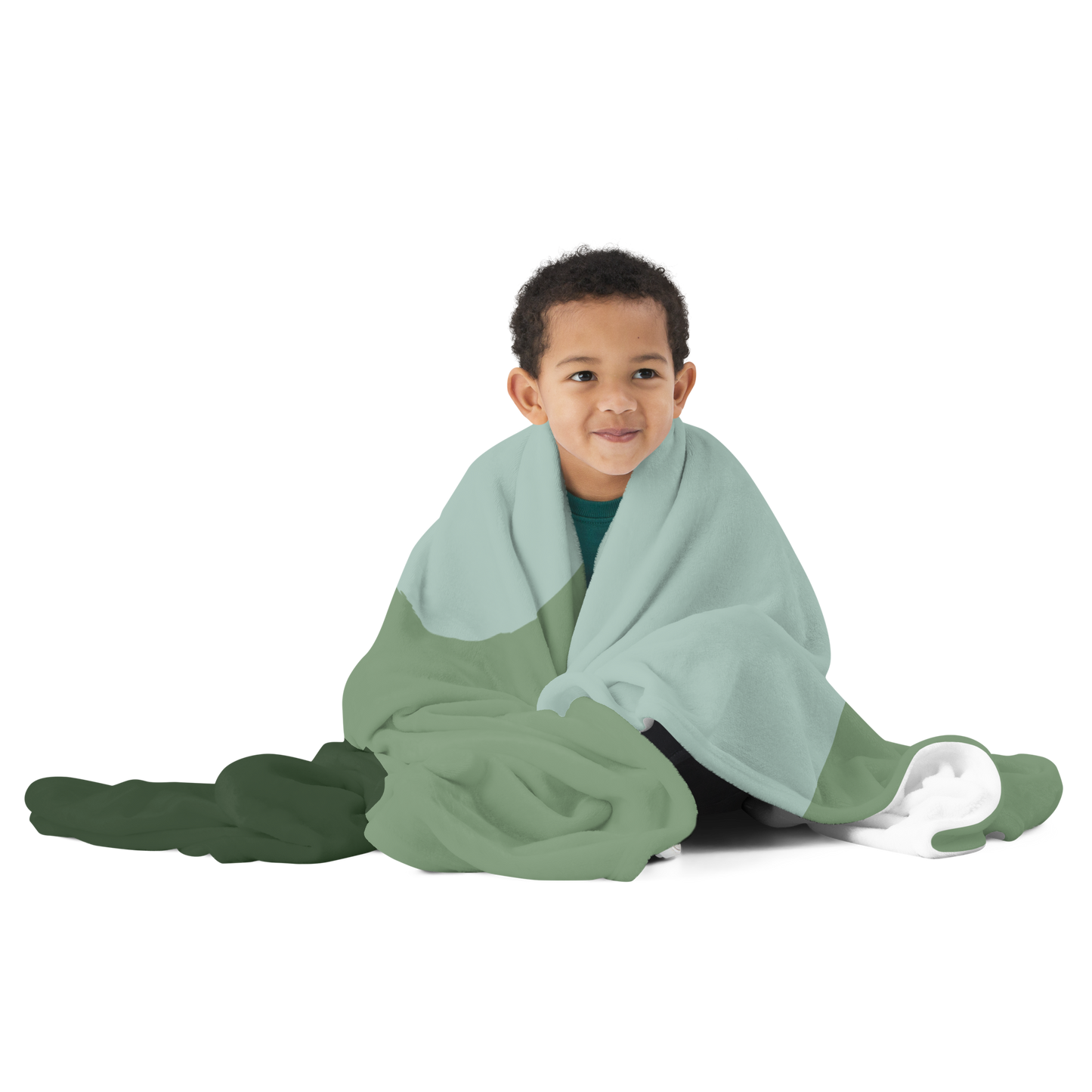 Aesthetic Green Throw Blanket | Scandinavian Minimalist Color Block Blanket